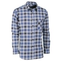 camicia flanella scozzese blu manica lunga