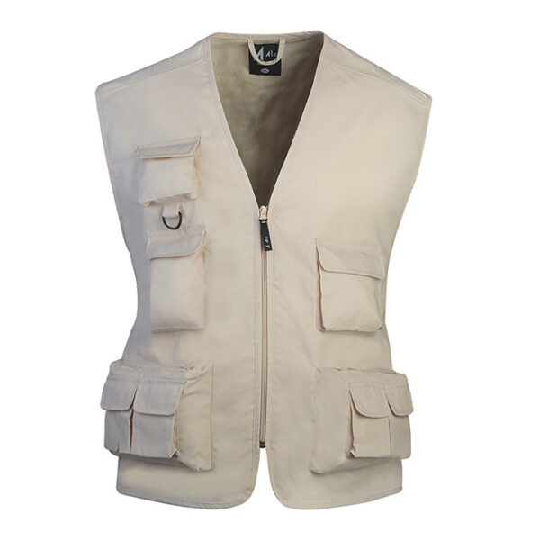 gilet multitasche policotone beige