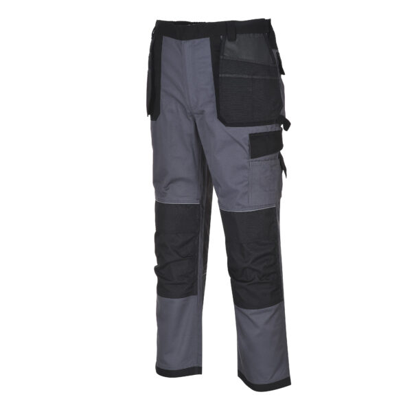 pantalone policotone grigio inserti neri