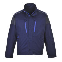 Giacca policotone blu navy inserti azzurri