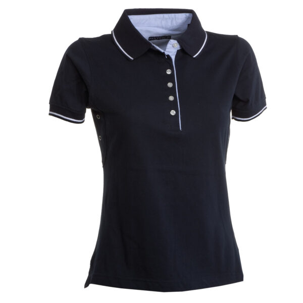 polo donna manica corta blu navy