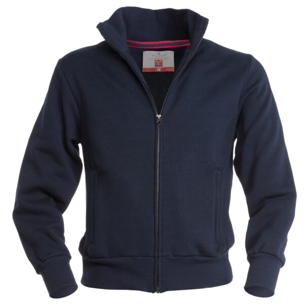 Felpa zip intera uomo blu navy