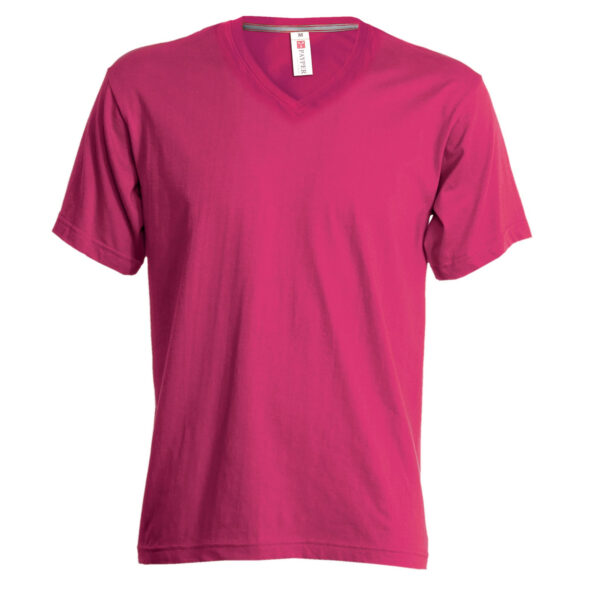 t shirt donna collo a v fuxia