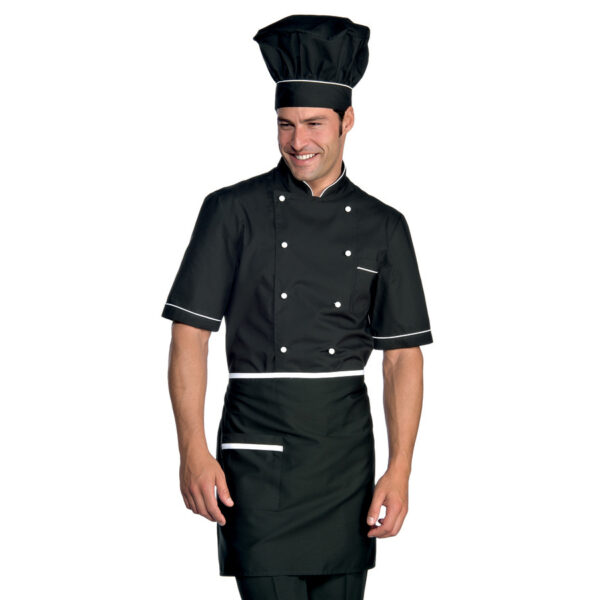 giacca-cuoco-manica corta nero bianco