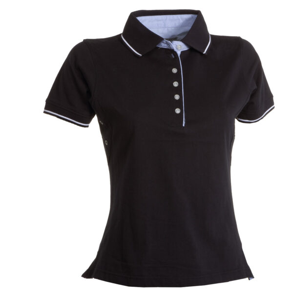 polo donna manica corta nera