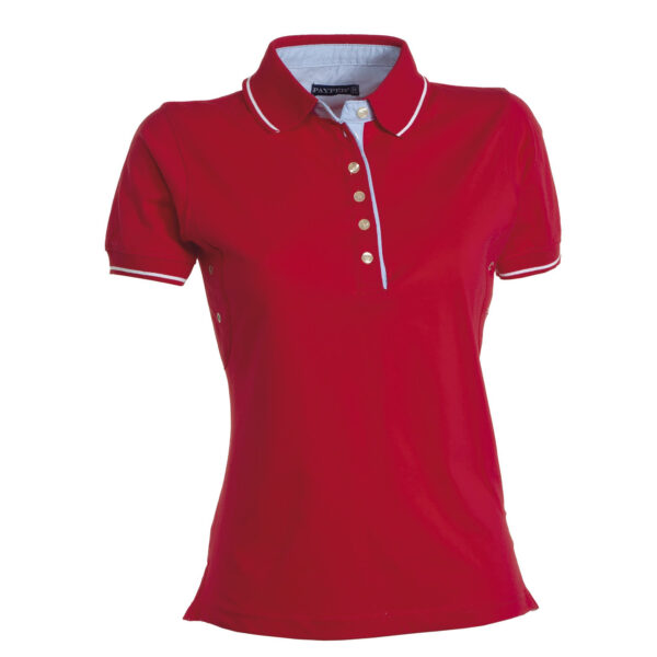 polo donna manica corta rossa