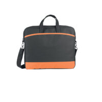 Borsa portapc imbottita grigio arancio