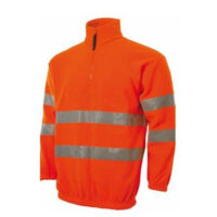 pile alta visibilità mezza zip arancione