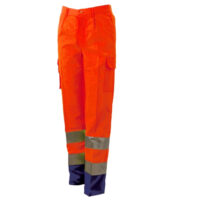 pantalone alta visibilità arancio blu multitasche