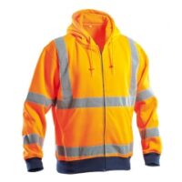 felpa zip intera alta visibilità arancio blu