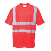 T shirt alta visibilità manica corta rossa
