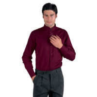 camicia-unisex-bordeaux manica lunga