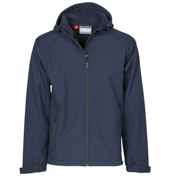 Giubbotto soft shell con cappuccio zip BLU NAVY