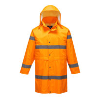 cappotto antipioggia alta visibilità arancio