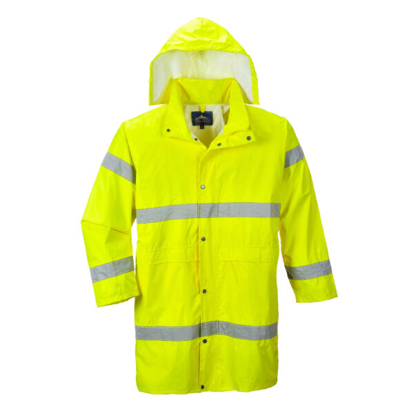 cappotto antipioggia alta visibilità giallo