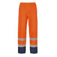 pantalone antipioggia alta visibilità arancio blu