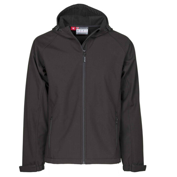 Giubbotto soft shell con cappuccio zip NERO