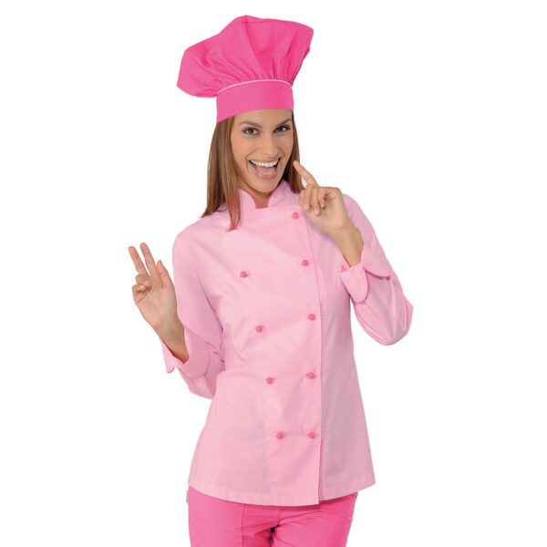 giacca-lady-chef- rosa manica lunga